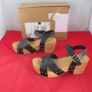 JOURNEE COLLECTION Women's Valentina Sandal - Black - US Size 7 M  -  #701